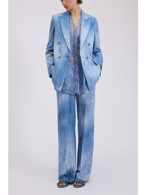 Denim print trousers ERMANNO FIRENZE | D48EP062EC0MF15600156